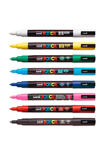 UNİ-BALL 8 Color Uni-Ball Posca Paint Marker Set Pc-3M