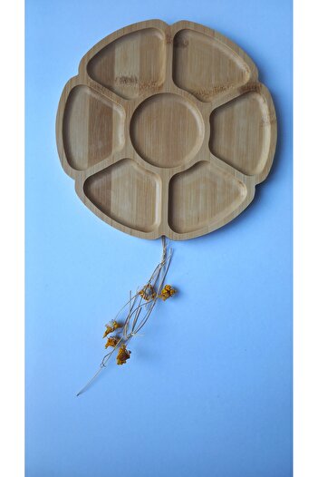 shop Bamboo Round 7 Compartment Presentation Bowl Snack Bowl 20 cm