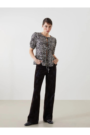 LC Waikiki Lcw Jeans Brown Straight Fit Tie-Dye Pattern Women's Jean Pants