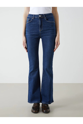 LC Waikiki Xside Blue High Waist Mars Flare Women's Jean Pants