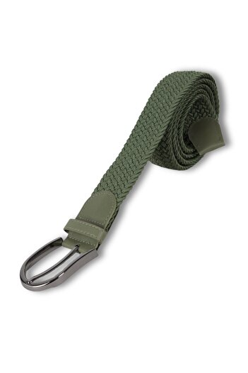 tambattal Plus Size Woven Braided Elastic Belt 4cm Green