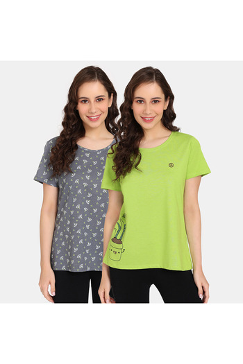 Zivame Set Of 2 - Printed T-shirt With Short Sleeves