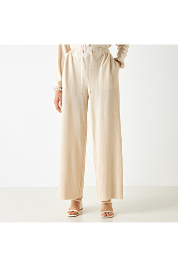 Iconic Textured Pants With Flexi Waist And Pockets
