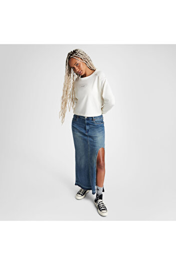 Converse Classic Kadın Baskılı Krem Sweatshirt