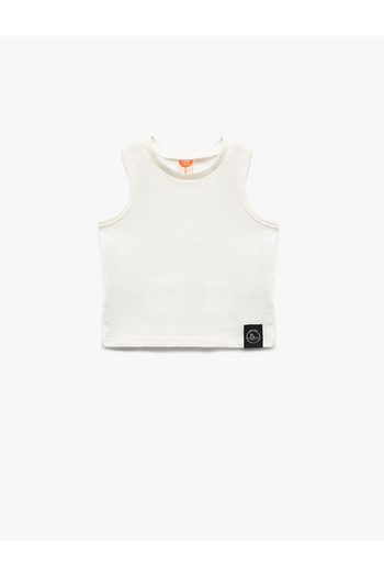 Koton Cotton Crew Neck Basic Undershirt with Applique Detail