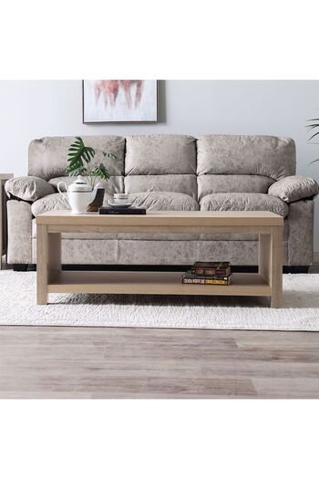 Danube Home طاولة قهوة فيرانو الطول 120 × العرض 49.5 × الارتفاع 44.5 سم - خشب بلوط أبيض