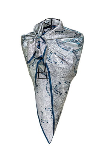 CASHMERE AND SİLK MAWLANA 100% Silk Scarf (90X90)