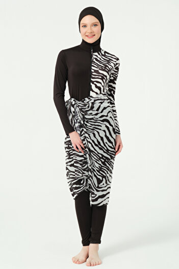 ALFASA Zebra Patterned Jumpsuit Swimsuit