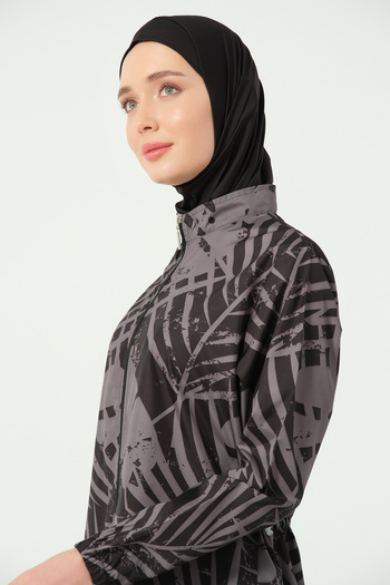 ALFASA Gold Patterned Long Oversize Hijab Swimsuit