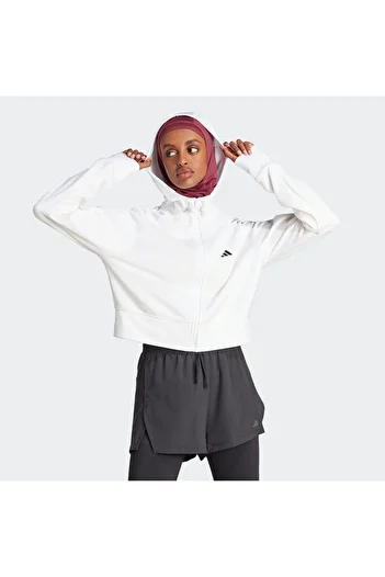 adidas Jachetă albă pentru femei adidas W Gg Fz HD IM2688-K