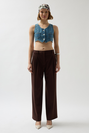 Black Fashion Blue Denim Pocket Vest