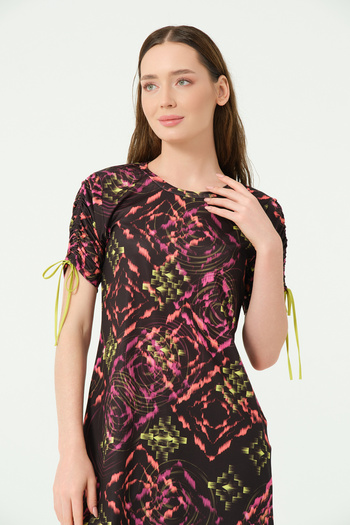ALFASA Half Sleeve Half Closed Swimsuit with Flared Sleeves