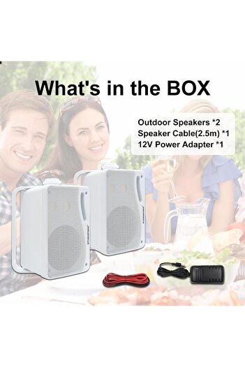 Choice Amplifier Sets 3.5 inch EU plug white Herdio 3.5" Outdoor Bluetooth Speakers Waterproof 200W 3 Way U