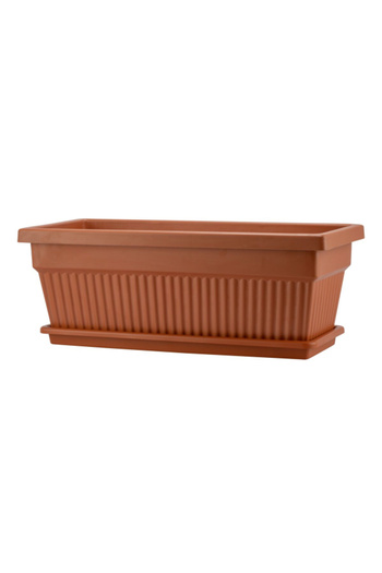 Cosmoplast Durable Rectangular Plastic Planter with Tray 36inch