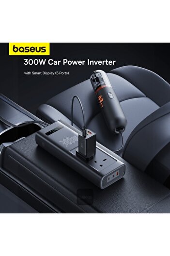 Baseus Power Inverter 300W (220V UK) Cluster Black