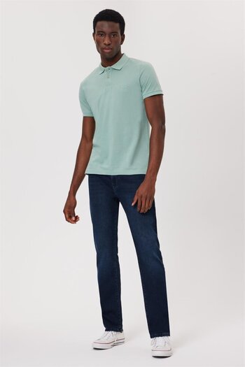 Lee Cooper Ανδρικό μπλουζάκι Polo Neck, Πράσινο Αντίκες