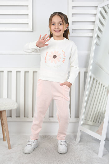 e-çocuk Daisy Printed Girl's Bottom and Top Set 200770