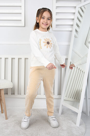 e-çocuk Daisy Printed Girl's Bottom and Top Set 200770