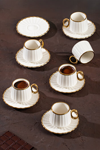 Porsima 101637   Piero 6 Personality 12 Piece Turkish Coffee Cup Set 100ml Cup Set