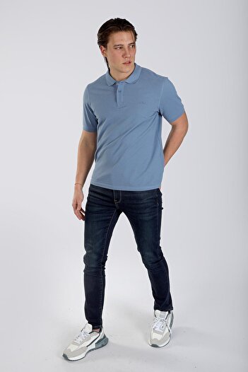 Lee Cooper Twins 1 Ανδρικό μπλουζάκι με γιακά πόλο 100% βαμβακερό πικέ Α.μπλε