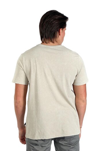 Lee Cooper Νέο ανδρικό μπλουζάκι με σχέδιο 100% βαμβακερό O λαιμό μπεζ