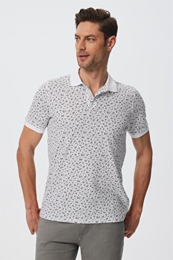Lee Cooper Newbernard Ανδρικό μπλουζάκι με γιακά πόλο 100% βαμβακερό λευκό