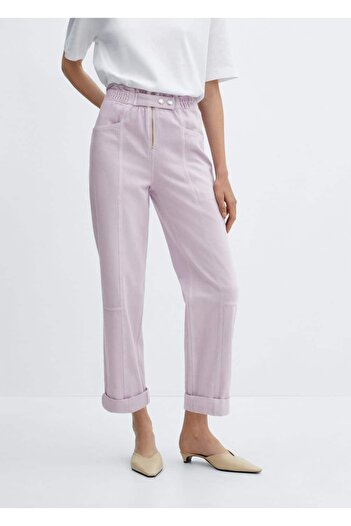 MANGO Woman Džíny s elastickým pasem Slouchy