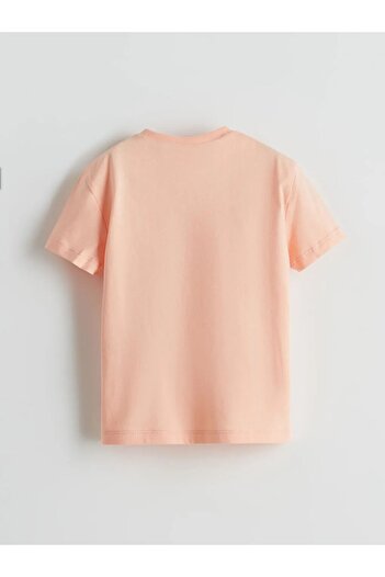 LC Waikiki LCW ECO Pink Crew Neck Bedrucktes Jungen-T-Shirt