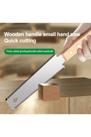 Choice Double-sided Teeth Japanese Style Small Hand Saw Woodworking Hand Saw Non-slip Wooden Handle Handsaw