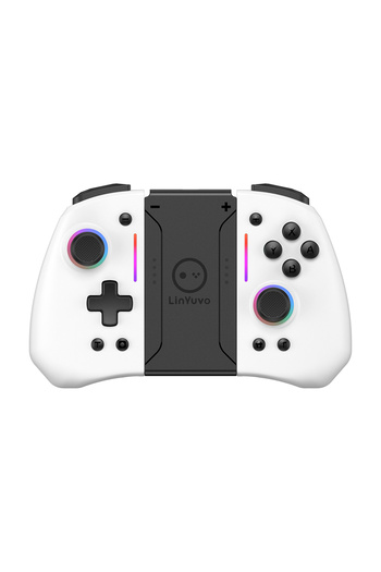 Choice WHITE LinYuvo KS42 Meteor Light Wireless Joy-pad with 8 Color RGB Lights for Switch/Lite/OLED, with