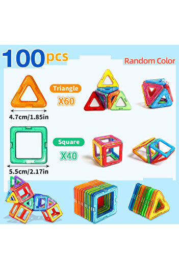 Choice1 Medium -100 pcs Magnetic Building Blocks for 3+ Years Old children's Boys Girls Toys Puzzle Learning