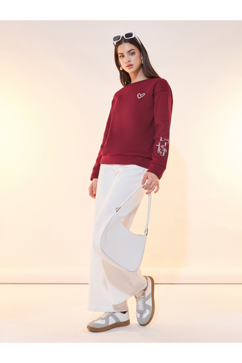 Styli Text Print Round Neck Sweatshirt