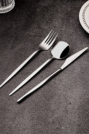 Snippy Fettucini - 6 Kişilik 36 Parça Paslanmaz Çelik Çatal Kaşık Bıçak Takımı 18/10 304 Paslanmaz Çelik