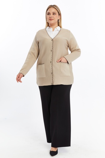 Laden Women's Steel Knit Knitwear Large Size Classic Non-Pilling Mother Cardigan