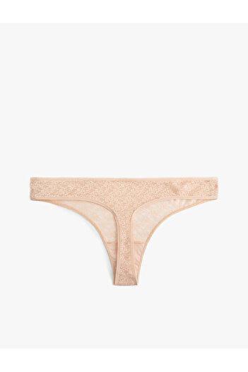 Koton Semi Transparent Lace Women's String Panties