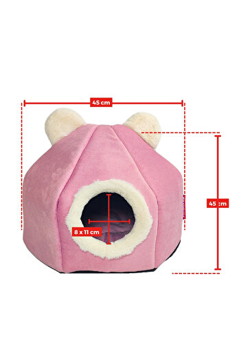 XPERMATE Kedi Evi, Kedi Yuvası, Kedi Yatağı Taşınabilir Pembe