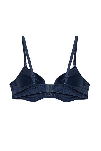 Cansoy Aria Patterned Supported Navy Blue Bra Single Top (625Single)
