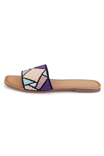 Desa Women's Multicolored Bead Embroidered Slippers