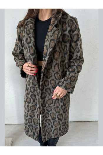 Pelin Leopard Pattern Coat