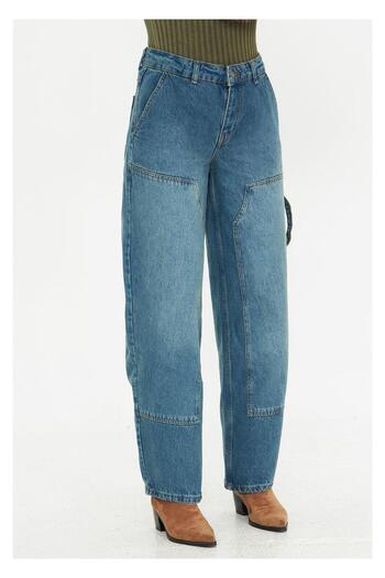 TIFFANY&TOMATO Dikişli Bol Paça Jean Pantolon