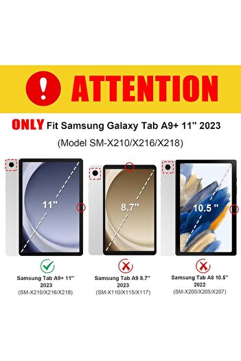 erorex حافظة لوحة مفاتيح MePadKey لجهاز Samsung Galaxy Tab A9 Plus مقاس 11.0 بوصة SM-X210/SM-X215/SM-X216، 360 درجة