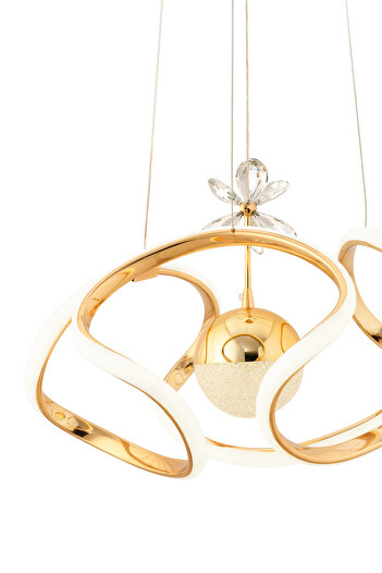Dekorluna Oscar Gold Kaplama Modern Sarkıt Led Avize Beyaz Işık Salon Mutfak Oda Hol Ledli Avize