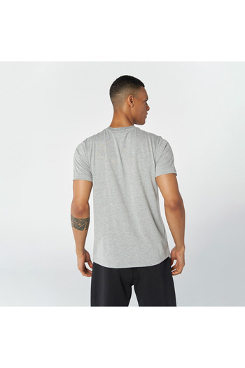 hummel Dean Men's Gray Printed Crew Neck T-Shirt