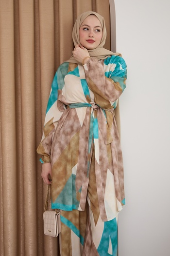InStyle Soft Pattern Viscose Double Blue Set