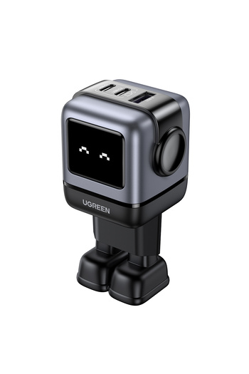 Ugreen Nexode Rg 65w Robot Gan Hızlı Şarj Cihazı 2xusb-c, 1xusb-a, Gri - 25685b