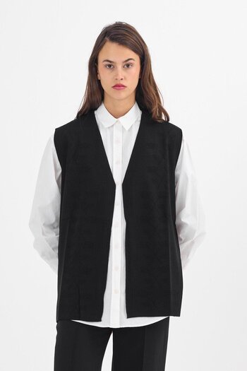 Uludağ Triko Steel Vest - Floral Pattern