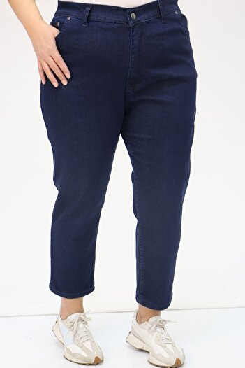 Eslina 9125-5 Large Size Boy Friend Jeans - Navy Blue