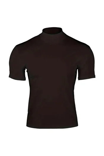 Oksit Deux Slim Fit Flexible Turtleneck Short Sleeve Sports Men's Tshirt