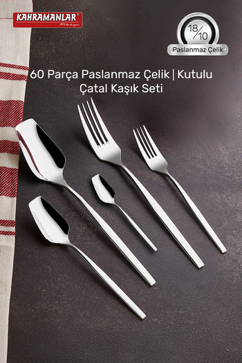 Kahramanlar Lina 60 Piece Fork Spoon Set (Boxed)