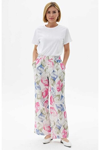 Cisa Design Women's Elastic Waist Patterned Trousers